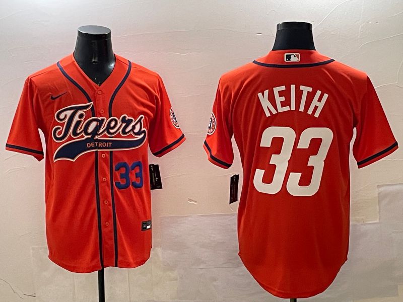 Men Detroit Tigers #33 Keith Orange Joint Name Game 2025 Nike MLB Jersey style 4
